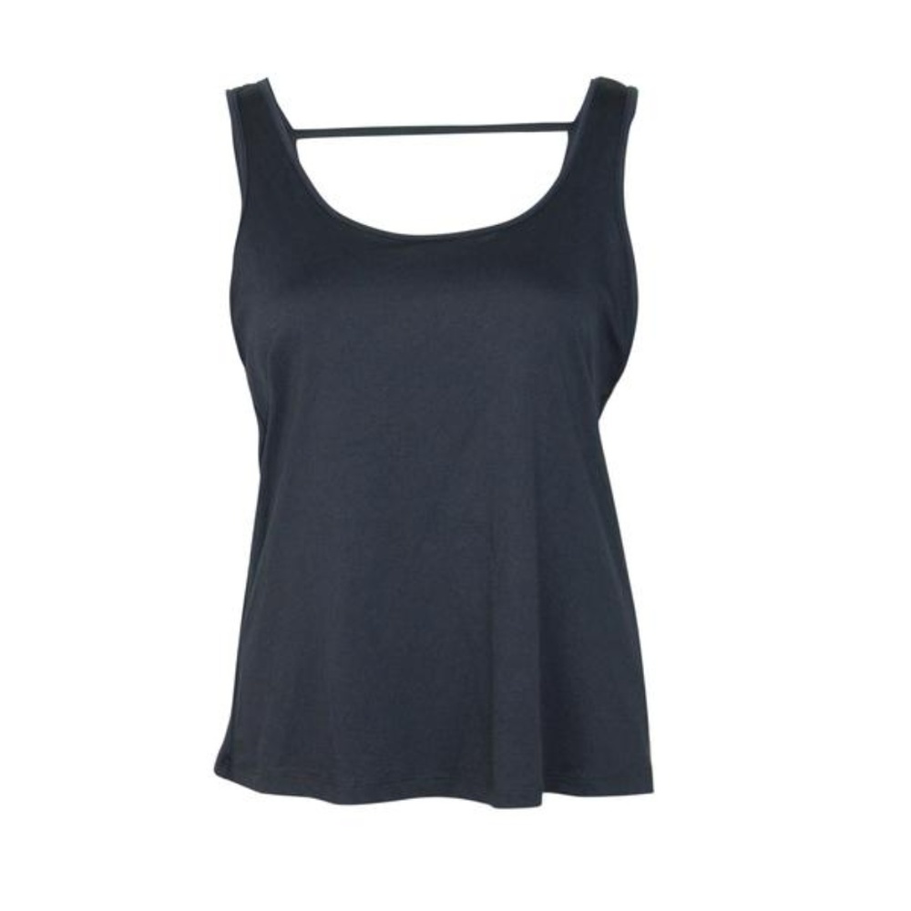 Seams Lovely Black Active Cowl Back Tank NWT